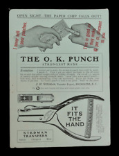 Vtg J.H Stedman O.K Punch Street Car Transfer Advertising Ephemera Circa 1900 picture