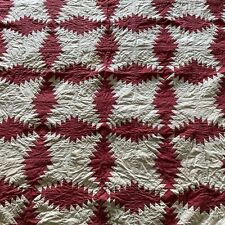 Vintage Pineapple Log Cabin Design Quilt Topper 70” X  70” Good Condition picture