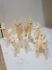 Vintage Celluloid Reindeer Japan Christmas Mid Century Plastic MCM Lot Of 9 picture