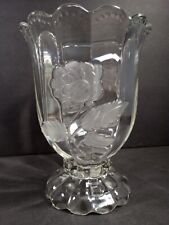 Vintage Imperlux Heavy Clear Hand Cut Crystal Pedestal Vase picture