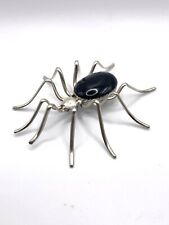 XL 4” NAVAJO SPIDER Broach Pin E. SPENCER (Esther) STERLING SILVER & Onyx 925 picture