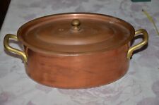 French L. LECELLIER VILLEDIEU Copper Tinned Oval  Pot  Pan Made in France picture