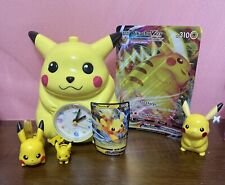 Pokémon Lot Of 6 Pikachu Toys, Cards, + Clock READ DESC picture