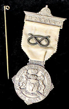 1933 ROYAL MASONIC INSTITUTION FOR GIRLS STERLING SILVER STEWARD MEDALLION picture