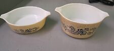 Vintage Pyrex 473B Homestead tan and blue 471B.  picture