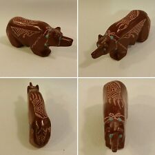 Native American Zuni Fetish Black Bear - Hand Carved Stone Figurine picture