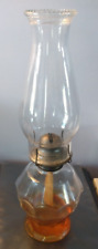 Vintage Kaadan Ltd. Clear and Peach Glass Honeycomb Oil Lamp, With Burner, Wick picture