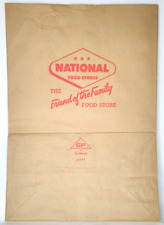 National Food Stores Friend Of The Family Paper Grocery Bag Vintage Advertising picture