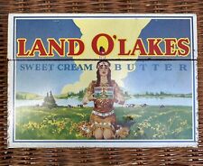 Land O'Lakes Sweet Cream Butter Maiden Tin Advertising Recipe Box picture