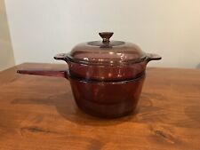 Pyrex Corning Vision Ware Cranberry Double Boiler USA V-20-B / 1.5L / V-1.5-B picture