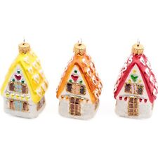 Czech blown glass gingerbread house Christmas tree ornament Choose color picture