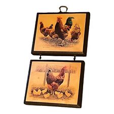 Vintage Farmhouse Wooden Rooster Chicken Wall Hanging By Michael Bartlett Chicks picture