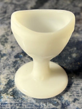 Vintage Optical Eye Wash Cup 8 Panel White Milk Glass Pedestal picture