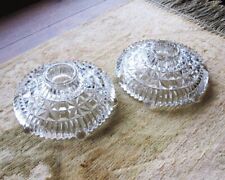 2 Vintage Clear Cut Glass Look Candle Holders *EXCELLENT* picture
