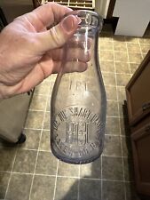 The Hulshart Dairy Embossed Pint Milk Bottle Lakewood New Jersey NJ picture