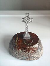 Jacken Products Peterhead Scotland Celtic Cross On Red Marble Paperweight picture