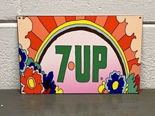 7-UP Peter Max Influenced Thick Metal Sign Soda Pop Drink Diner Gas Oil picture