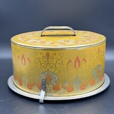 Vintage 1940s Avon Perfection Tole Painted Cake Tin Carrier Storage Shelf Decor picture