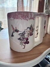 Decorative Hummingbird Mug and Holder Set - Pink Accent Mugs Bird Cups Birdwatch picture