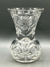 Beautiful Crystal Cut & Etched Flower Vase picture