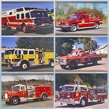 Lot Of 6 1990's Fire Truck Photo Slide Rescue Ambulance Firefighter Laders picture