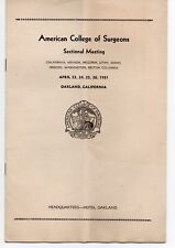1931 Program from the American College of Surgeons Meeting at Oakland CA picture