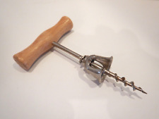 Vintage Corkscrew Bell Style Wood Handle Made In Italy Wine Bottle Opener picture