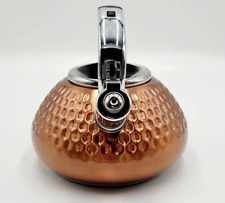 Balduzzi Italian Style Stainless Steel Tea Kettle Hammered Copper Look picture
