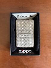 Supreme Diamond Plate Zippo Butane Lighter Metal picture