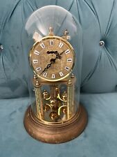 Vintage SCHATZ Germany Brass & Glass Dome 400 Day German Anniversary Shelf Clock picture