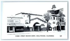 c1940's Vine Street Brown Derby Hollywood California CA PPC Photo Postcard picture