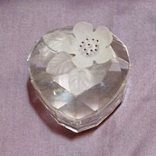 Vtg Retired Cut Swarovski Crystal 3D Floral Daisy Accent Teardrop Trinket Dish  picture