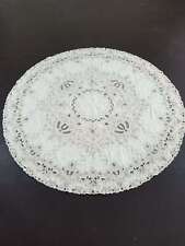 Vintage Cream Madeira Embroidered Cutwork Table Cloth 169x165cm picture