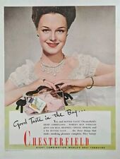 1945 vintage Chesterfield cigarette print ad WW2 Soldier War Bride picture
