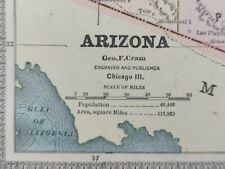 Antique 1885 ARIZONA TERRITORY Map 11