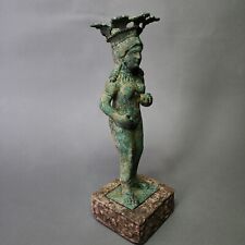 MUSEUM QUALITY MAGNIFICIENT LARGE BRONZE STATUE OF A WOMAN STANDING ON A STONE. picture