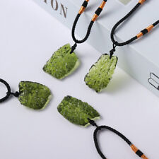 AAA Natural Green Moldavite Meteorite Impact Glass Czech Pendant Chakra Necklace picture