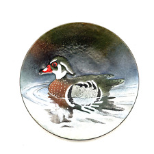 Vintage 1960's Signed Norman Brumm Enamel On Copper 8 1/2” Plate Wood Duck picture