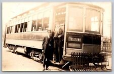 eStampsNet - Trolley Streetcar with Motorman and Conductor 1910c RPPC Postcard  picture