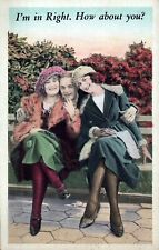 I'm In Right. How About You? Cute Trio in Park Vintage Divided Back Post Card picture