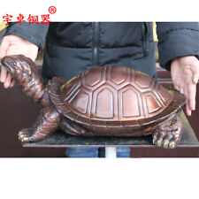 19'' China Fengshui Copper Tortoise Turtle Bronze Statue picture