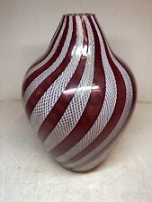 Vintage Paul’s Gifts Murano Candy Stripe Latticino Glass Lamp Body NOS picture