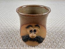 Vintage Ugly Face Stoneware Pottery Mug Cup Coffee Tea Funny Mustache 3D Man picture