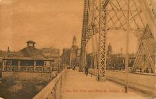 OLD FORT & MAIN ST.BRIDGE, Hamilton, Ohio 1913 Postage due 2 cents POSTCARD RPPC picture