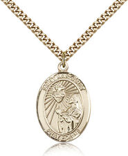 Saint Margaret Mary Alacoque Medal For Men - Gold Filled Necklace On 24 Chai... picture