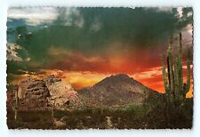 Spectacular Sunrise Over Camelback Mountain Scottsdale Arizona 1975 Postcard D3 picture