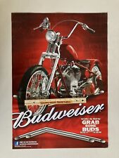 NEW Budweiser Motorcycle Chopper Paper Poster Bar Sign American Bud Harley picture