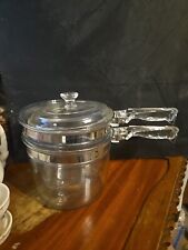 Very Rare Vintage Pyrex Flame Ware Double Boiler Glass Stovetop Cooking Pot... picture