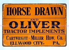 Horse Drawn And Oliver Tractor Implements metal tin sign plaque of appreciation picture
