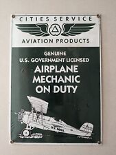 Vintage Cities Service Aviation Products Sign Mechanic On Duty (2000) (NOS) picture
